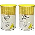 2 Pack Wafer Rolls - Lemon-Filled Wafer Rolls - Wafer Rolls Filled with Luscious Lemon cream Decadent Treat Gift for Any Occasion, 2 X 400g Tin