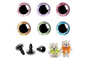 MUCUNNIA 120 x 20 mm 3D Occhi di sicurezza per amigurumi trapezoidali fai da te all'uncinetto occhi di bambola con rondelle, occhi di animali di peluche fai da te