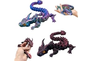 SPERMUOY 3D Gedrucktes Drache,30CM Drachen Spielzeug mit Augen Beweglicher Drache,3D Gedrucktes Geheimnisvolle Drach-e für Erwachsene Kinder Geschenke Spielzeug