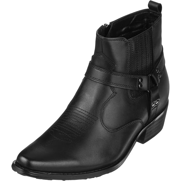 CALTO Scarpe da uomo invisibili, altezza crescente, stivali alti alla caviglia in pelle di alta qualità, con lacci, 8,1 cm, Marrone, 38 2/3 EU