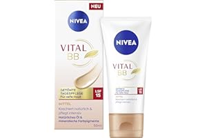 ‎NIVEA NIVEA VITAL BB Getönte Tagescreme mit LSF 15, Gesichtspflege für natürliche Deckkraft dank mineralischen Farbpigmenten, Gesichtscreme für reife Haut (50 ml)
