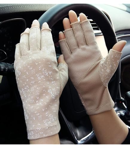 Lot De 8 Paires Gants Anti-UV Sans Doigts Femme – Coton Respirant UPF50+ – Conduite, Vélo, Running, Écran Tactile
