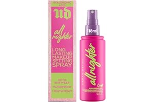 Urban Decay All Nighter Hyaluronic Setting Spray, Up to 8-Hour Hydration, Waterproof, Sweat-Resistant, Vegan Formula with Watermelon Extract