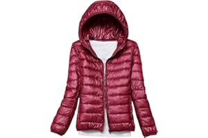 PENGNIAO Plumas Mujer Plumiferos Ligeros Mujer Con Capucha Abrigo Plumas Ultralight Plumon Chaqueta Plumifero Ligero Corto Abrigos Señora Chaquetas Invierno Cazadoras Chaquetones Casacas Tallas Grandes