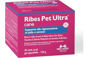 NBF Lanes | Ribes Pet Ultra Cane, Gel Appetibile 30 Buste da 4 g, Supporto alla Rigenerazione di Pelle e Annessi.
