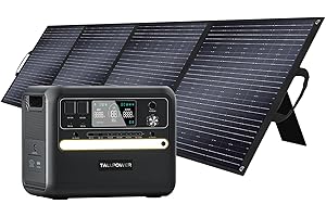 Centrale Elettrica Portatile TALLPOWER V2400 con pannello solare 200W,2160Wh LiFePO4 Batteria Backup 2400 W (4800 W Picco), Uscita presa CA CC USB Adatta per campeggio/uso domestico