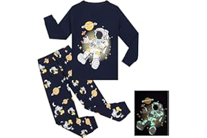 Gumyoss Pigiama per Bambini Ragazzo Dinosauro Manica Lunga Cotone Inverno Natale Abbigliamento da Notte 3-9 Anni