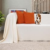 LATUDA CONCEPT Sofa Cover Chenille Anti-Slip Double Sided Sofa Bed Cover Sofa Shawl 175x300 - EKRU