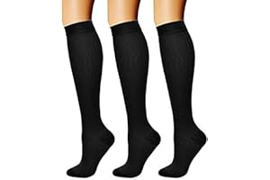 FEIFANSHOP 3 pary podróżnych pończoch podkolanowych dla kobiet i mężczyzn