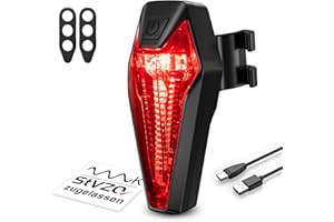 Fututech IPX6 LED Feu Arrière Rechargeable pour Vélo VTT Feu de Freinage à Détection Automatique pour Vélo de Route Feu Arrière Etanche pour Vélo d'enfant Feu d'Avertissement