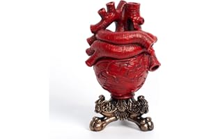 BEMKWG Gothic Anatomisches Herz Vase Modern Home Deko Harz Heart Flower Vasen Pampasgras Blumenvase Dekorative Boho Decor Aesthetic Herzvase (Rot)