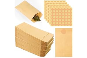 Hengxinc 200 Pcs Seed Envelopes, 6x10cm Kraft Paper Small Envelopes for Money Mini, Moneyenvelopes for Cash, Small Brown Envelopesseed Packets for Packing Items Wages Coins Notes(2.4 x 3.9 in)