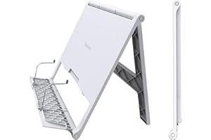 READAEER Book stand holder,Supporto per libro/musica da tavolo portatile,Lettura per libri da cucina a pieghevole,Regolabile ad angolo libero per la lettura.