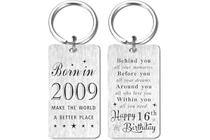 Gezxin Happy Birthday Keyring Gifts for Women Men-Personalised Steel Bday Gifts- Make The World A Better Place