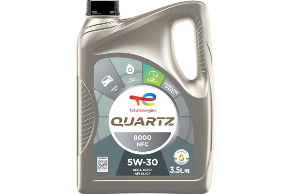 TotalEnergies Quartz 8000 NFC 5W-30 ACEA A5/B5, API SL/CF Fully Synthetic Engine Oil for Petrol, Diesel and CNG Cars (3.5L)