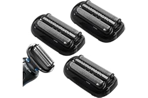 OJJWGEYU 3 Stück Series 5/6 Scherkopf 53B Ersatzrasierkopf Kompatibel mit Braun Series 5/6 Männer Rasierer Scherkopf Rasierkopf Ersatz für Series 5 5018s,5035s,5050cs,6020s,6040cs,6072cc,6075cc (53B, Schwarz)