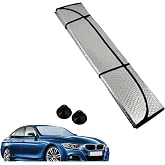 Wiforte Katlanabilir Ara&ccedil; &Ouml;n Cam G&uuml;neşlik, UV Koruyucu, Universal Boy Oto G&uuml;neşlik, Katlanabilir Dışı Metalize, 130x60 cm