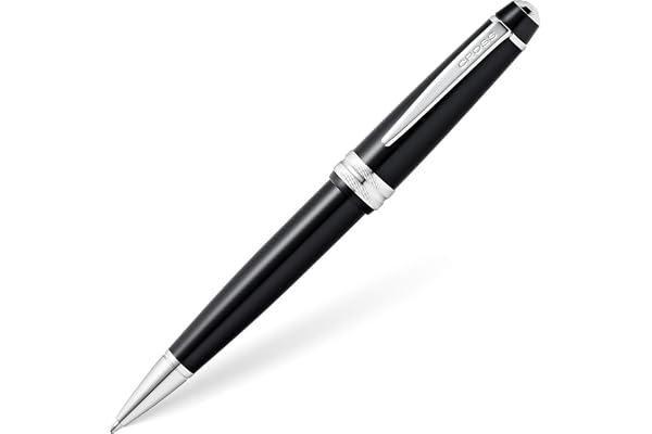 Cross Bailey Light Glossy Black Resin INCL. Stylo à bille Coffret cadeau Premium - Stylo à bille moyen rechargeable