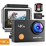 apeman 4K Action Cam Wi-Fi 16MP Ultra FHD Impermeabile 30M Immersione Sott'Acqua Camera con Schermo 2 Pollici 170 Gradi...