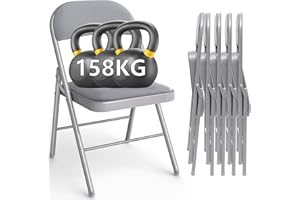 Asdsed Set di 6 sedie pieghevoli, imbottite, portata fino a 158 kg, sedie pieghevoli con robusto telaio in acciaio, per casa, ufficio, giardino, balcone, feste, eventi interni ed esterni