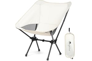 Outplea Silla Camping Ultraligera, Silla Plegable Camping Pequeña, Sillas de Playa Plegables Portátil Resistentes para Exterior Pesca Acampada, Blanco