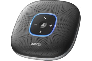 Anker PowerConf - Altoparlante Bluetooth da conferenza con 6 microfoni integrati, registrazione audio migliorata, batteria da 24 pezzi, connettività USB-C, per home office