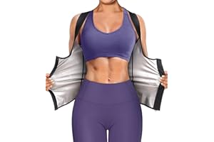 Junlan Sauna Suit for Women Waist Trainer Vest Sweat Tank Top Shaper Workout Sauna Shirt with Zipper