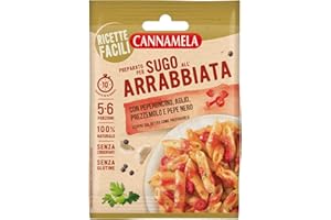 Cannamela, Ricette Facili, Preparato per Sugo all'Arrabbiata, con Peperoncino, Aglio, Prezzemolo e Pepe Nero, Senza Glutine, Pronto in 10 Minuti, Busta da 5-6 Porzioni