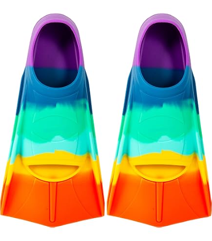 Palmes Courtes Enfant BornToSwim En Silicone Souple - Palmes D'Entraînement Natation Junior Pour Apprentissage Et Amélioration