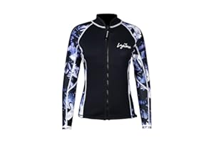 LayaTone Wetsuit Top Jacket Mens Womens Optional Neoprene/Lycra Sleeve 3mm Neoprene Front Zipper Wetsuits Tops for Surfing Diving Snorkeling Kayaking