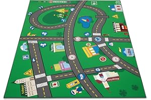 GYTFOG Car Mat for Children,Car Rug,Non-Slip Road Mat for Toy Cars,Funny Car Play Mats for Kids,Kid's Traffic Map Crawling Play Mat,Non-Slip and Washable,for Children Bedroom Nursery Room Decor,50 * 80CM