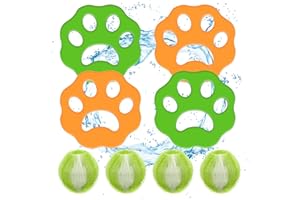Yhjxly 8 Stücke Tierhaarentferner Waschmaschine,Wäschebälle,Wiederverwendbarer Katzenhaarentferner, Hundehaare Entfernen,Haarfänger Waschmaschine,Waschmaschinen-Fusselentferner,Entfernt Tierhaare