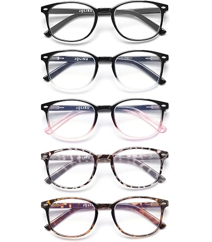 OPULIZE Lunettes De Lecture Anti-Lumière Bleue Pack De 3 - Montures Rondes +1.00 Écailles De Tortue