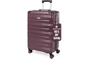 Pierre Cardin Lyon CL889 Valise rigide en ABS avec 8 roulettes pivotantes et poignée télescopique, prune, M, Valise