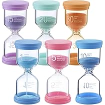 Glarks 4-kleuren zandloper - 5/10/15/30min zandloper voor kinderen, klaslokaal, keuken, spelletjes, borstelen, thuiskantoor decoratie