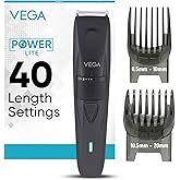 Vega Trimmer Men Beard with 90 Mins Runtime, Stainless Steel Blades & 40 Length Settings, 2 Comb Attachment, Trimmers for Man