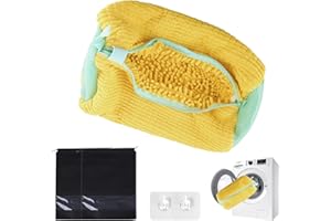 TAIXING Bolsa Lavadora Zapatillas, Bolsas para la Colada para Zapatos con Cremallera, Bolsa de Lavado de Zapatos con 2 Bolsas de Viaje para Zapatos y 2 Ganchos Adhesivos, Duradero y Reutilizable
