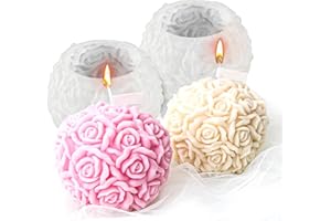 Ezydka Stampo per Candele in Silicone 2 Pezzi Stampi per Candele a Forma di Rose, Cera per Candele Fai da Te, Stampi Candele Silicone per Realizzare Candele, Saponi, Decorazioni per la Casa