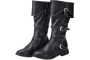 Helltaker Renaissance-Vintage-Stiefel für Herren, Mittelalter-Cosplay, Halloween, Wikinger, Pirat, Reitschuhe