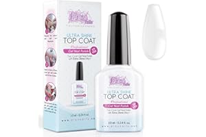 PICS NAILS Top Coat Gel Polish Ultra Shine No Wipe 10 ml Uv/Led - Clear Gel Nail Finish Wet Effect. Nails with a Brilliant Finish for All Gel Techniques and Brand. Achieve Professional Shine and Longevity!