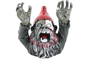 ZJCHAO Krasnolud Zombie, Statua Ogrodowa Rzeźba Zły Straszny Halloween na Zewnątrz Ozdoba Horror Krasnal Ogrodowy Zombie Martwy Gnom Zombie Gnom do Użytku na Patio i Wewnątrz