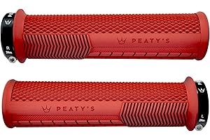 Peaty's Monarch Grips - Mushroom or Knurl/Thick or Thin - Trail Comfort, Durable, Ergonomic Finger Bars, Support Thumb Pad, All Day, All Terrain, Lock on grip MTB Enduro Downhill Ebike Mountain Bike