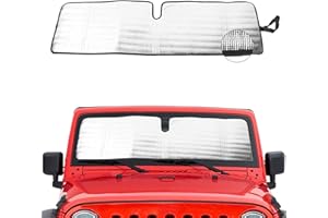 RT-TCZ Windshield Sunshade Sun Shade Heat Shield Sun Visor Mat for Jeep Wrangler Rubicon Sahara TJ JK JKU 2 Door & 4 Door