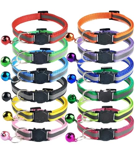 5 Katzenhalsbänder Mit Glöckchen – Verstellbar 18-30 Cm, Sommer-Frucht-Design (Erdbeere, Wassermelone, …)