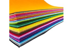 flic-flac 48pcs Felt Fabric Sheet Assorted Color Felt Pack DIY Craft Squares Nonwoven (30 x 30 cm)