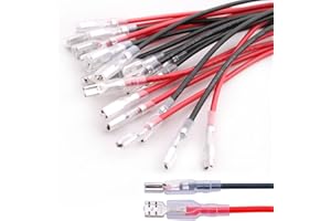 RUNCCI-YUN 20 pcs Cosse electriques,Connecteur de fil cosses à sertir femelles,cosse 2,8 mm 4,8 mm Fil Connecteur Spade Connecteur plat Spade pour Moto, Voiture, Camion