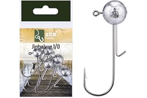‎ZITE Zite Fishing Jigköpfe 1/0 - Jighaken Diverse Gewichte 3,5-12g - Jigheads mit Rundkopf - Für Barsch Zander Angeln mit Gummifisch