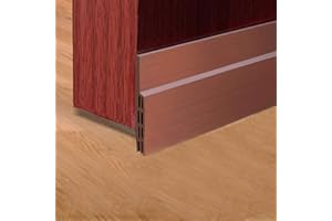 SXYHKJ Guarnizione Sottoporta in Gomma Adesivo Pellicola Insonorizzata Antispiffero Antivento Striscia di Sigillatura Paraspifferi Porta Antipolvere (5x200CM, marrone)