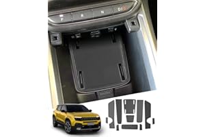 WEIPIN Gummimatten Antirutschmatten compatibili con Jee-p Avenger 2023 2024 2025, mattonelle per console centrale, mattonelle per gomme per porte per accessori Avenger EV（Nero）