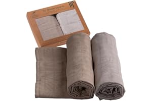 Urban Kanga Muselinas Bebe Algodón 120X120 cm Gasas Bebe Algodón Pack de 2 (Humus/Moonstruck Gris)